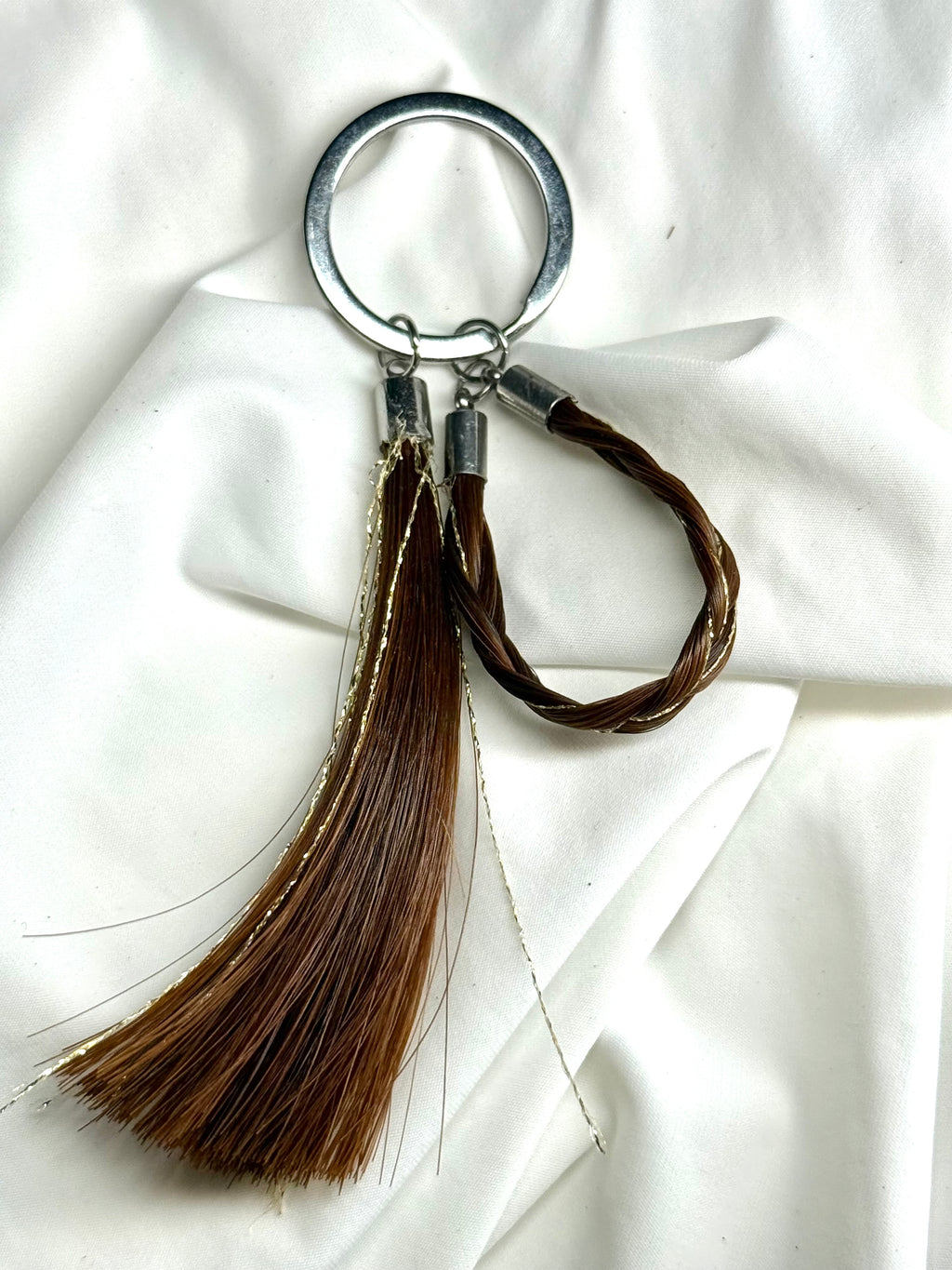 Porte clé pompon + tresse